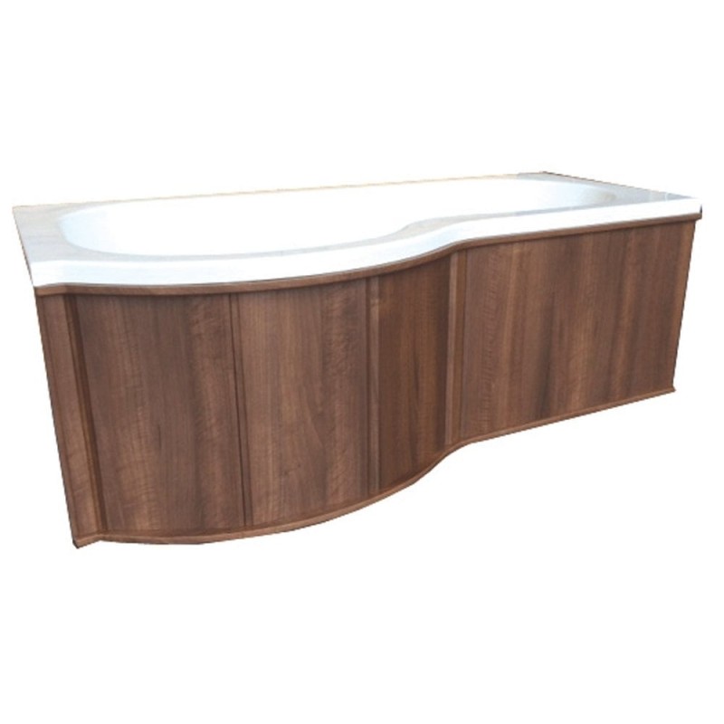 'P' Shaped Shower Bath Wooden Front & End Panels