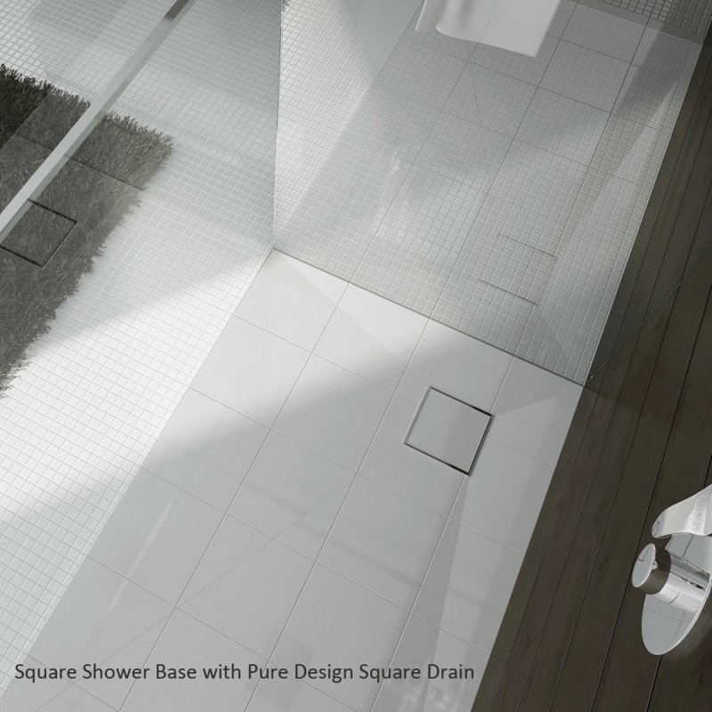 Ascent Square Drain Wetroom Shower Base