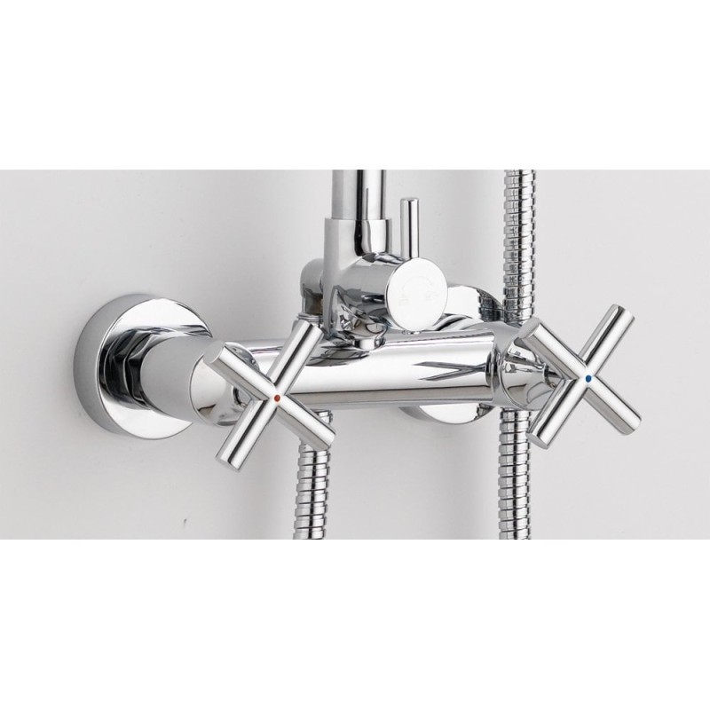 Trio Exposed Manual Shower Valve with Fixed Head and Slider Kit