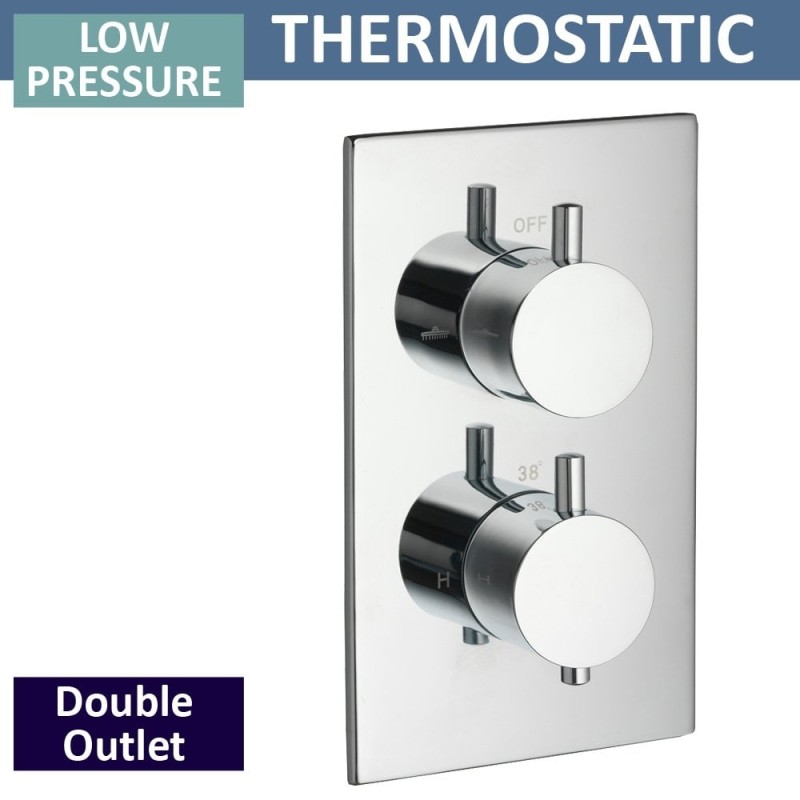 Ohio Twin Thermostatic Shower Valve with 2 Outlets (controls 2 functions, 1 at a time)