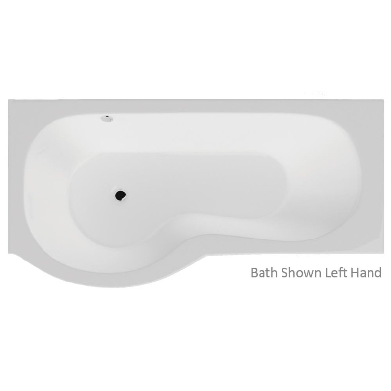 California 'P' Shaped Shower Bath, Double Screen & Wooden Panels (Standard & Superspec) - 1500 & 1700mm