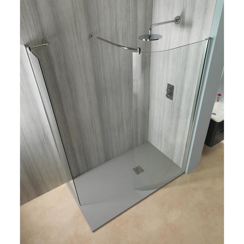 Genesis 8mm Curved Showerwall with Easy-Clean Glass