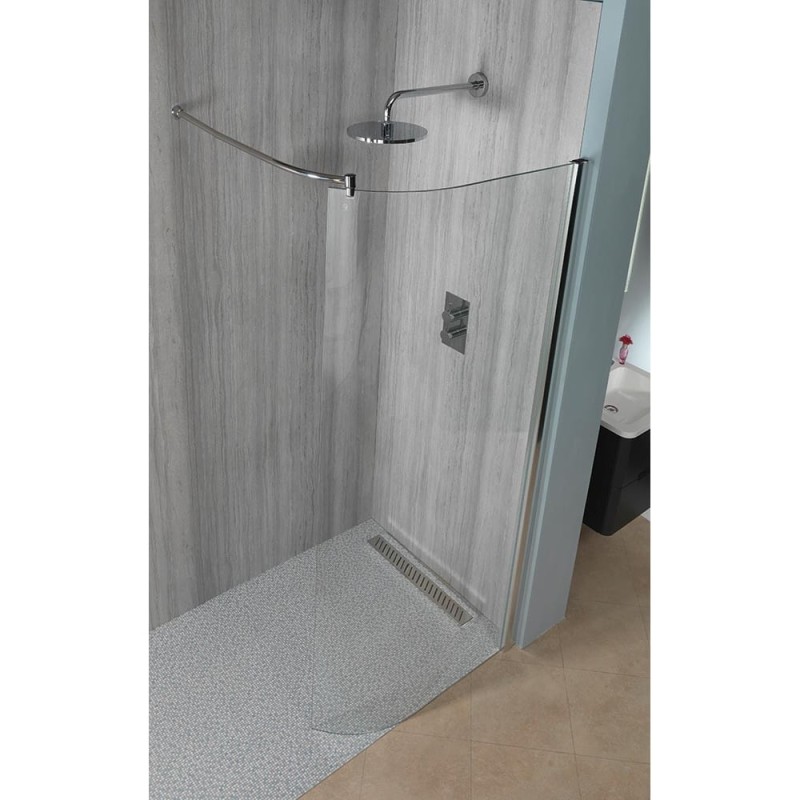 Genesis 8mm Curved Showerwall with Easy-Clean Glass