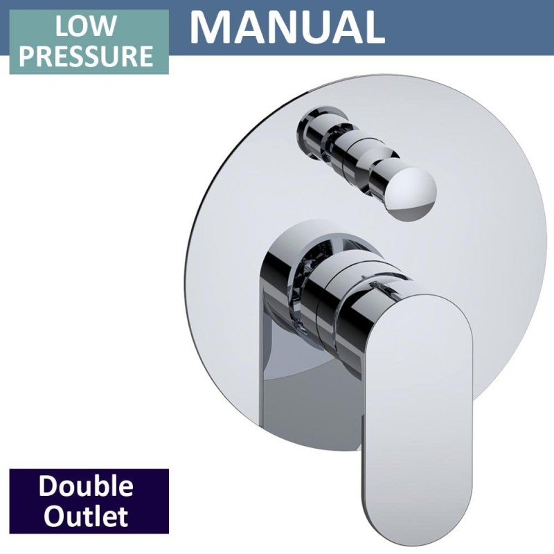 Opal Manual Shower Valve with Diverter - 2 Outlets (controls 2 functions, 1 at a time)