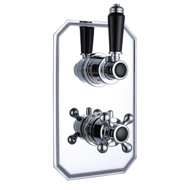 Nostalgic Traditional Twin Thermostatic Concealed Shower Valve with 1 Outlet (controls 1 function)