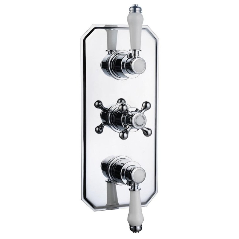 Nostalgic Traditional Triple Thermostatic Concealed Shower Valve with 1 Outlet (controls 2 functions)