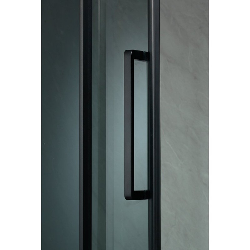 Ascent Premier 8mm Roller Sliding Door - Smoked Glass/Black Frame