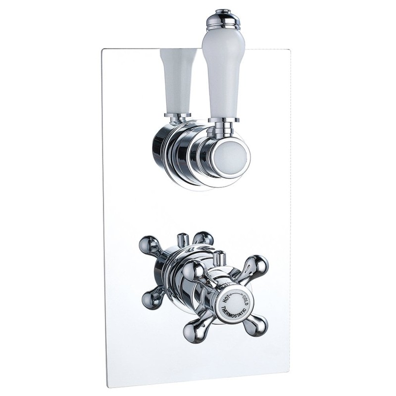 Ebony Traditional Twin Thermostatic Shower Valve with 1 Outlet (controls 1 function)