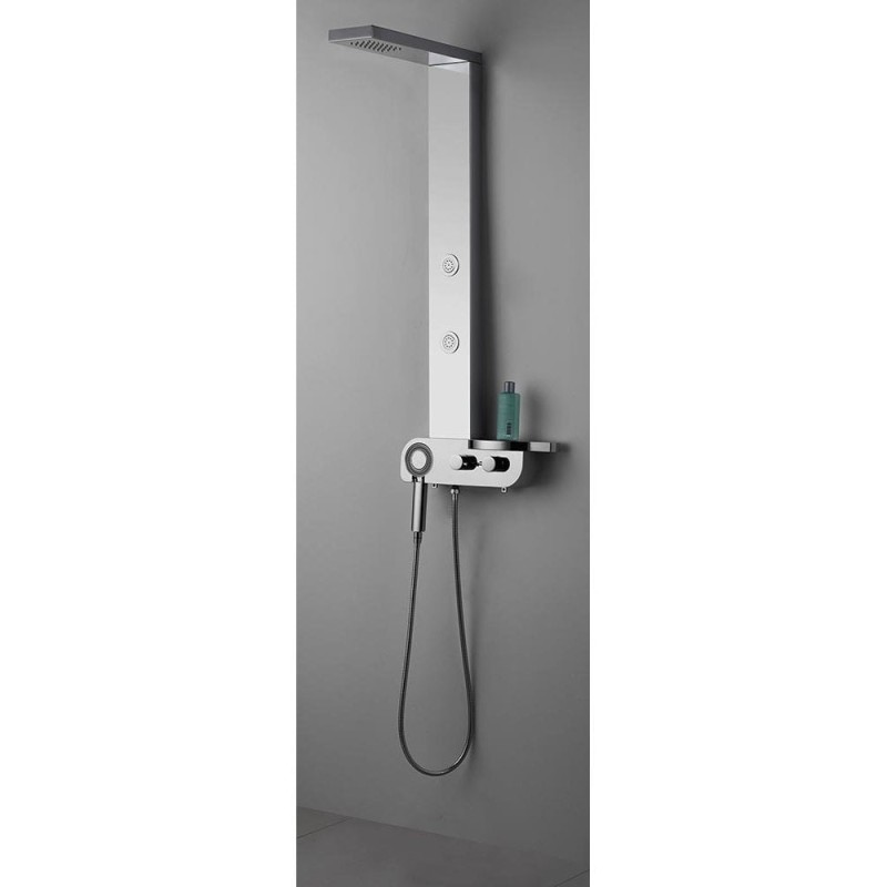 Milan Shower Column with Square Rainfall Head, Body Jets & Shower Kit