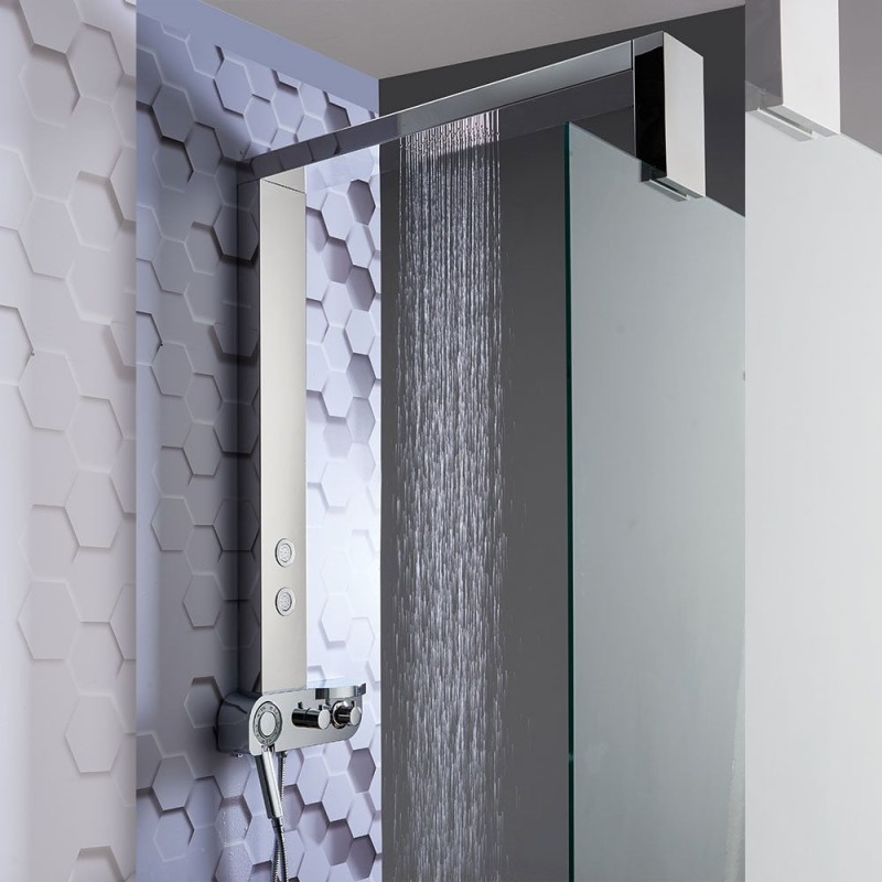Monza Shower Column with Integrated Rainfall Head, Body Jets & Shower Kit