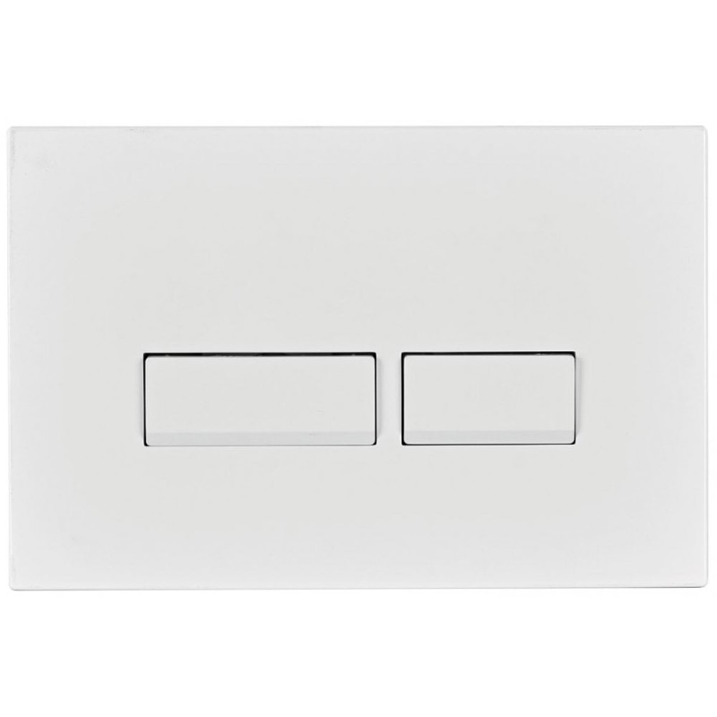 Nevada Square Push-Button & Plate - White (For Ascent Pneumatic Cistern)