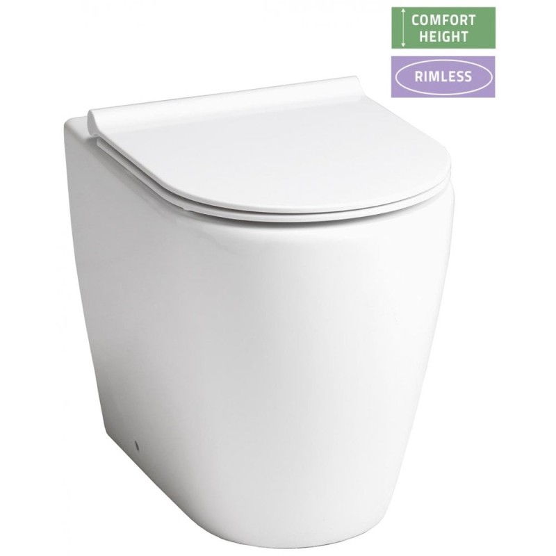 Roma Rimless Comfort Back-to-Wall Pan & Soft Close Seat